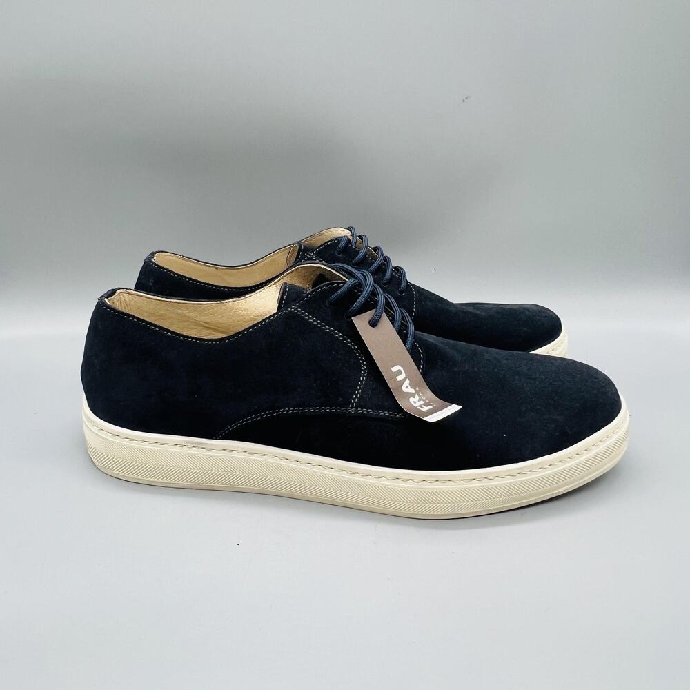 FRAU Shoes Mens 10 Blue Suede Low Top Lace Up Derby Casual Sneakers Comfort